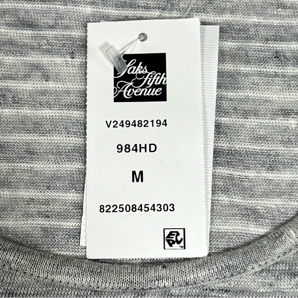 Vince. 100% Linen Tank Top Women's M Gray Striped Scoop Neck Designer NWT - Picture 10 of 17